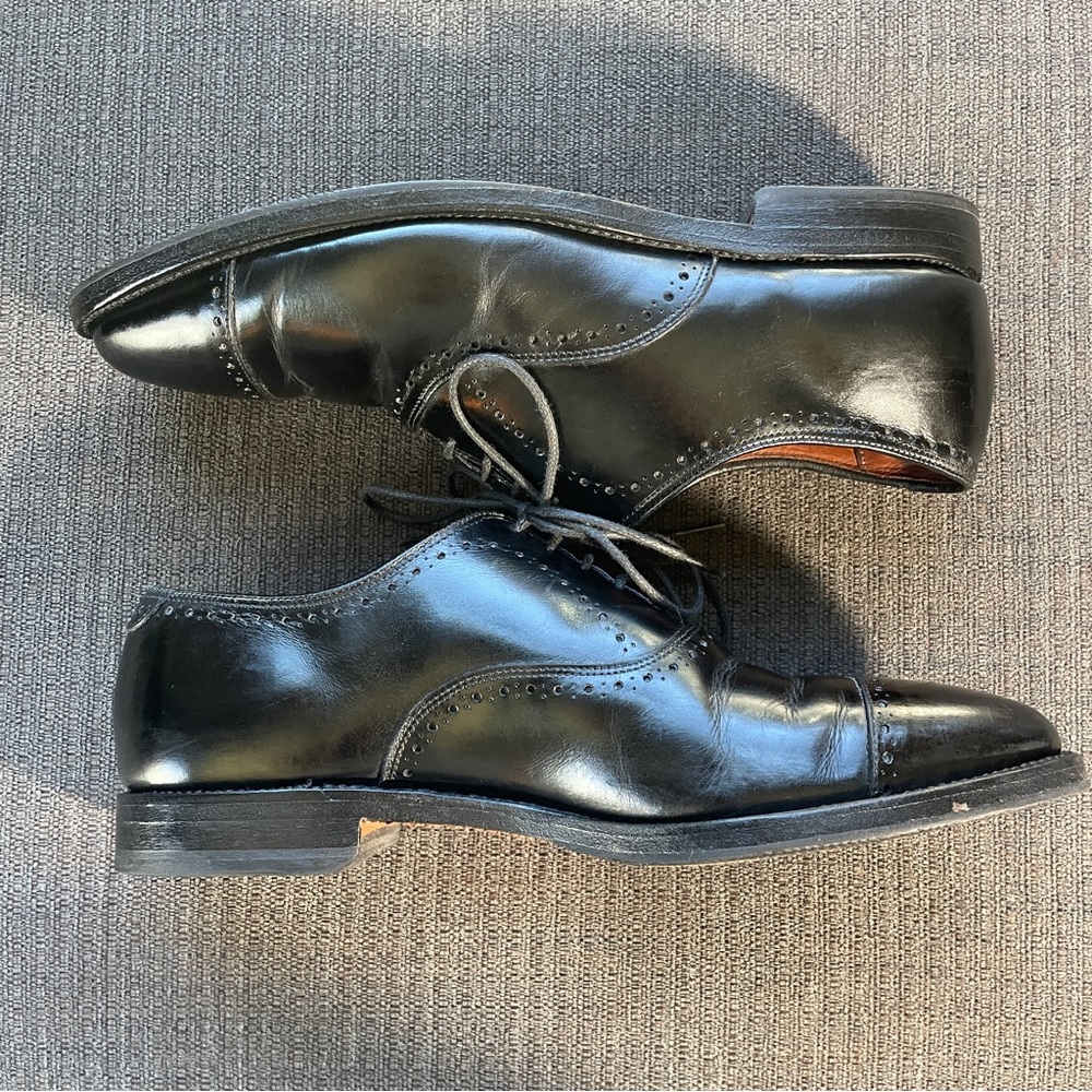 Allen Edmonds 9.5 E Hale Brogue Cap Toe Oxford Black